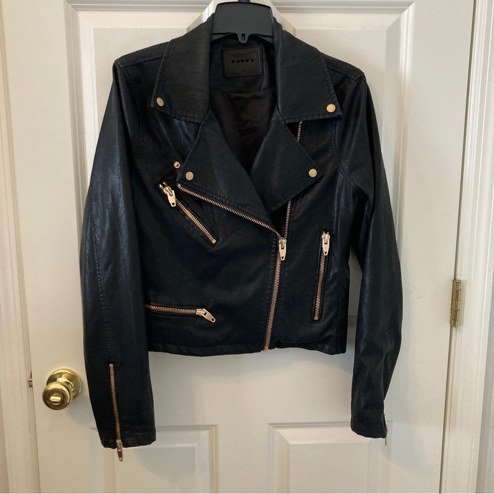 Blank NYC Faux leather Moto jacket, sz L
